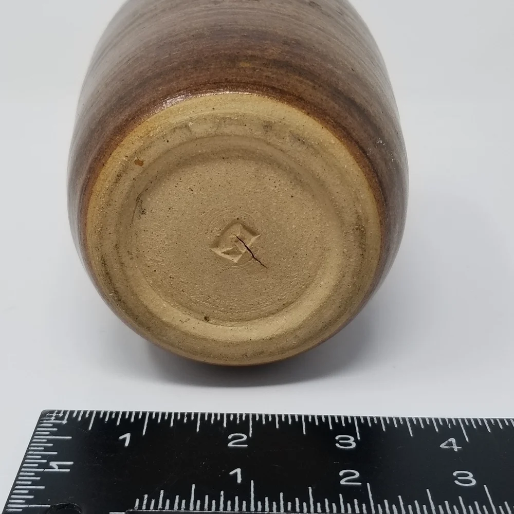 Pottery Jug Handle Spout Stoneware Marked M